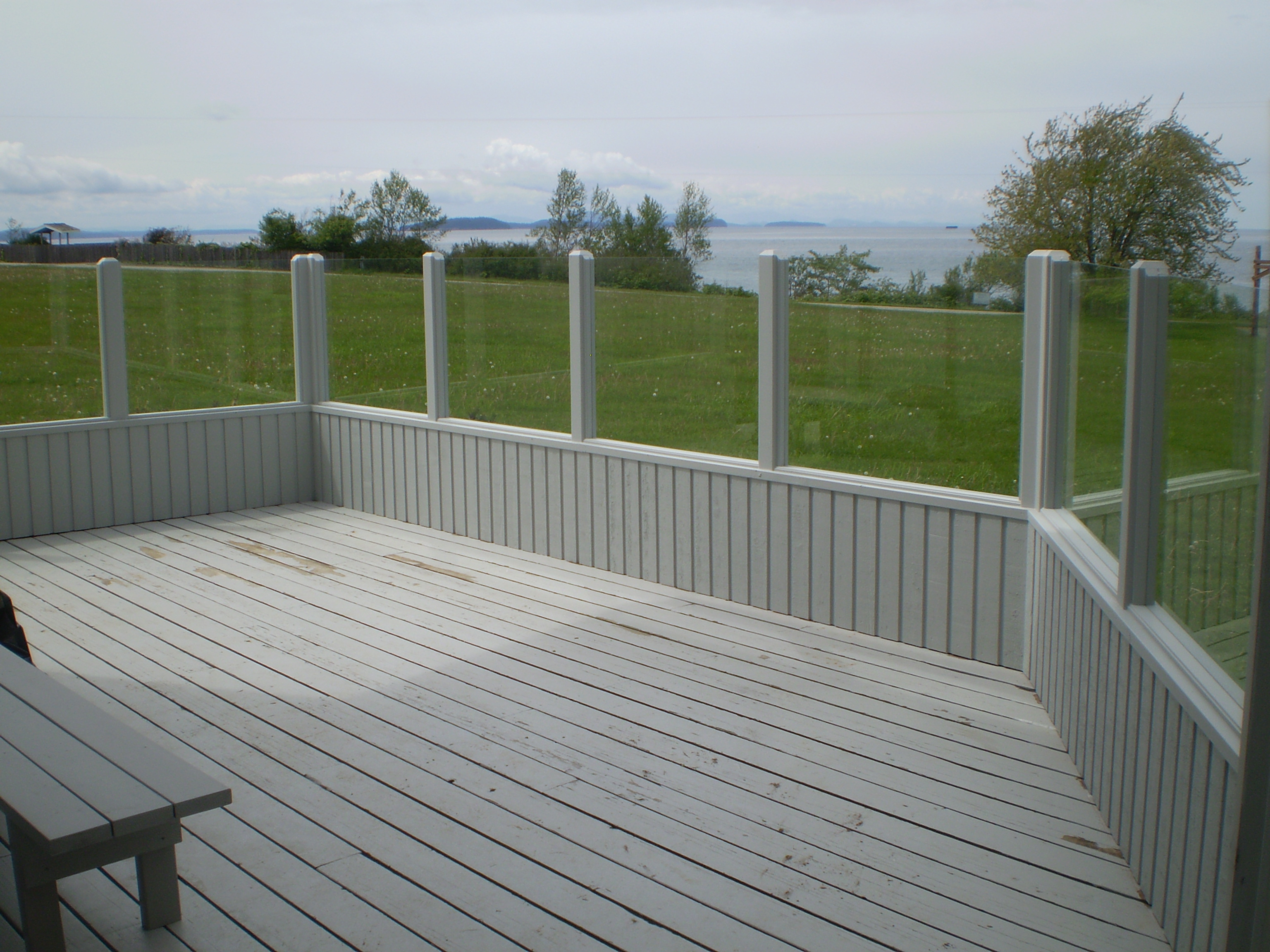 Decking with Glass Panel Railing 