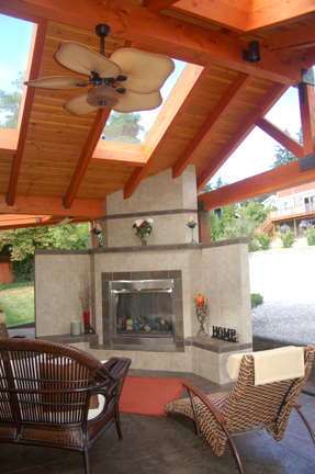 CP3 Complete - The Outdoor Fireplace, Seating Area, Skylights and Paddle Fan. Ready to Relax!
