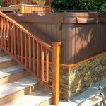 Composite deck with platform for hot tub