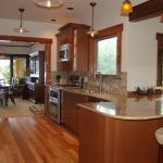 Kitchen remodel, T & G Pearwood flooring, granite countertops