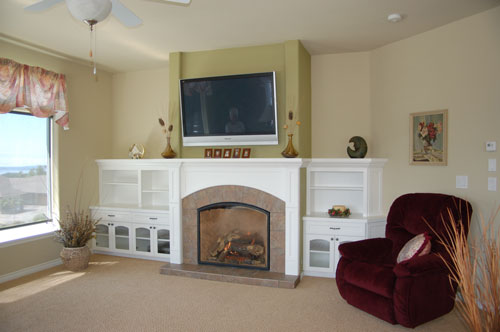 bellingham home fireplace, cabinets, remodel