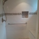 shower, grab bar, bench, niche