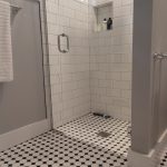 Floor tile in bath remodel and shower walls