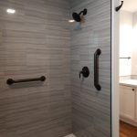 Shower with designer grab bars